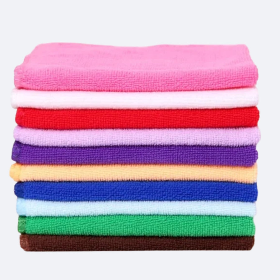 Lot de 10 Chiffons Microfibres Ultra Absorbants – Multi-Couleurs