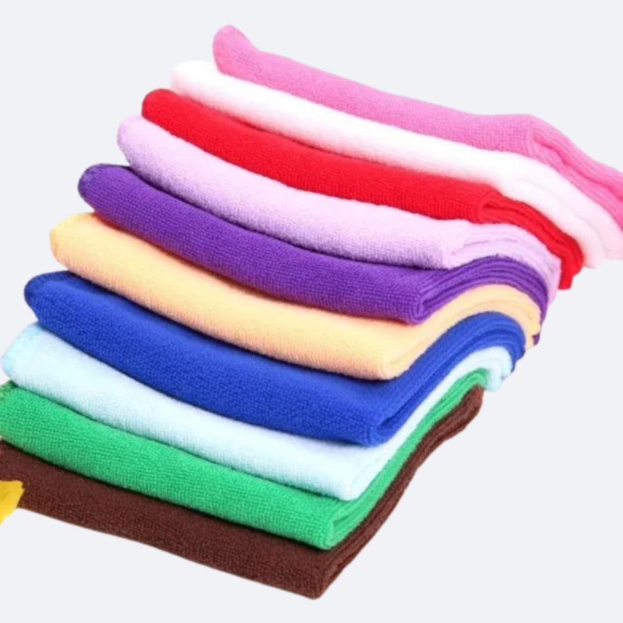 Lot de 10 Chiffons Microfibres Ultra Absorbants – Multi-Couleurs
