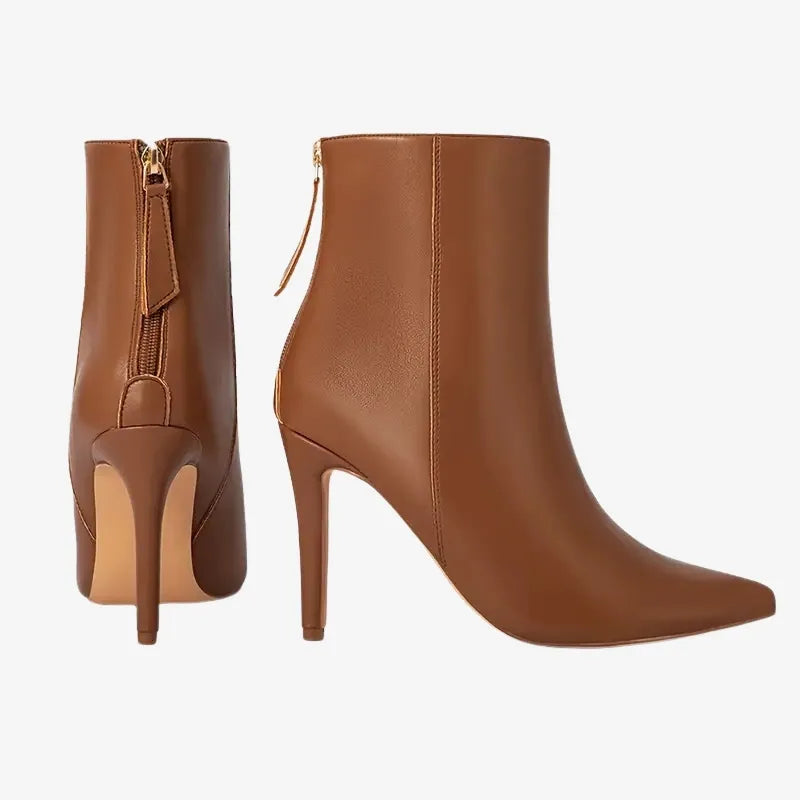 Bottines Élégantes en Similicuir Camel – Intemporelles et Raffinées