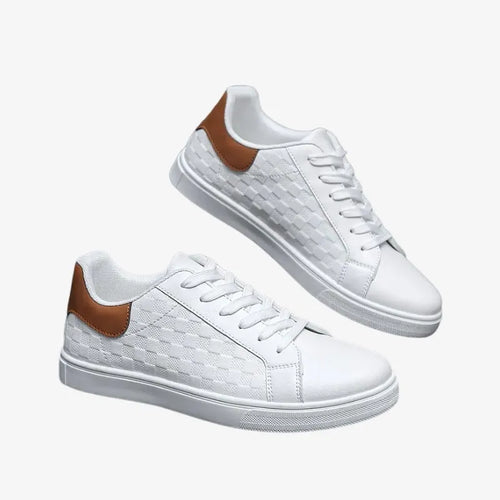 Baskets Blanches Élégantes avec Détails en Cuir