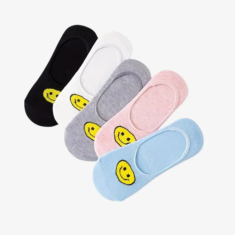 Chaussettes Invisibles avec Motif Smiley