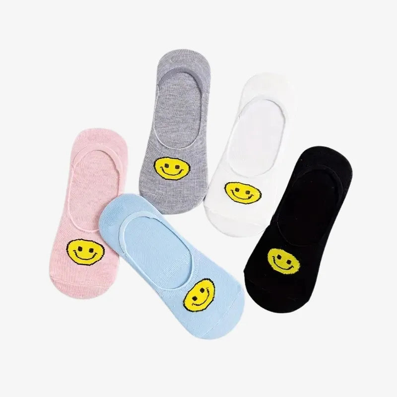 Chaussettes Invisibles avec Motif Smiley