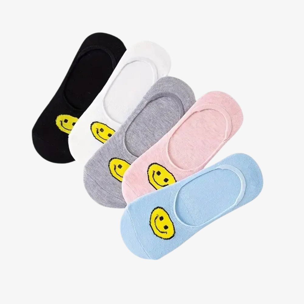 Chaussettes Invisibles avec Motif Smiley