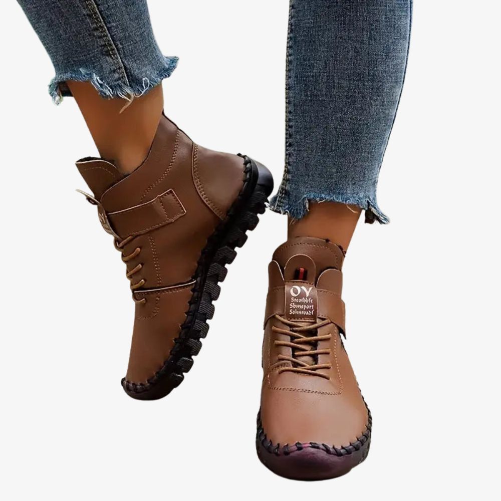 Maya - Chaussures Montantes en Cuir Antidérapante